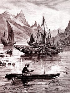 Det Røde Hav ( Egyptens side ) af Hippolyte Leon Benett