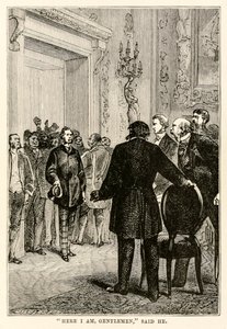 Her er jeg herrer, sagde han, fra Jorden rundt på firs dage af Jules Verne (1828-1905) indgraveret af Henri-Théophile Hildebrand (1824-97), 1873