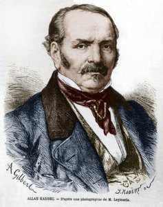 Allan Kardec (1804-1869) sandt navn Hippolyte Leon Denisart-Rivail, opfinder af spiritisme i Frankrig, gravering efter et foto af Leymarie af Hippolyte Leymarie