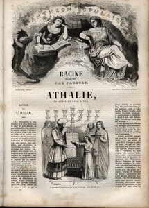 Athalie-tragedie af Jean Racine i fem akter - indgravering i "" Oeuvres de Jean Racine"" illustreret af Pauquet og opslag af Emile de La Bedolliere - 1851 af Hippolyte Louis Pauquet