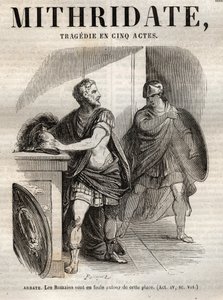 Mithridate tragedie i fem akter af Jean Racine - indgravering i "" Oeuvres de Jean Racine"" illustreret af Pauquet og opslag af Emile de La Bedolliere - 1851 af Hippolyte Louis Pauquet