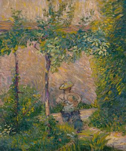 Woman in the Garden (olie på lærred) af Hippolyte Petitjean