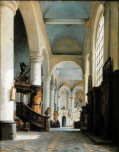 Interiør af Sankt Denis-kirken, Saint-Omer, 1835