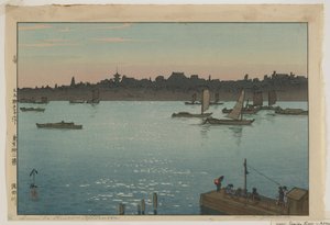 Sumida River - Afternoon, fra serien, Twelve Scenes of Tokyo, Taisho-æra af Hiroshi Yoshida