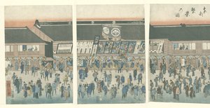Aktivitet i den østlige hovedstad Toto hanei no zu (titel på objekt) af Hiroshige (I) , Utagawa