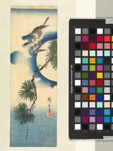 Gøg ved fyrregren og fuldmåne af Hiroshige (I) , Utagawa