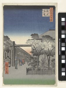 Daggry i Yoshiwara Kakuchu toun (titel på objekt) One Hundred Famous Faces på Edo (serietitel) Meisho Edo hyakkei (serietitel på objekt) af Hiroshige (I) , Utagawa