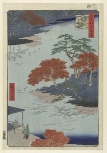 Tempelområdet for Akiba-helligdommen i Ukiji Ukiji Akiba no keidai (titel på objekt) One Hundred Famous Faces på Edo (serietitel) Meisho Edo hyakkei (serietitel på objekt) af Hiroshige (I) , Utagawa