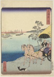 Vestligt par i vogn Shinagawa (titel på objekt) Tokaido (serietitel på objekt)