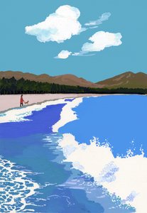 Strand og fyrreskov af Hiroyuki Izutsu