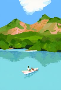 sommerferie i bjerge og både af Hiroyuki Izutsu