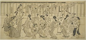 A para de af korutesan s, ca. 1690 (Udskriv venligst; Sumizurie, Kakemono Yokoe) af Hishikawa Moronobu