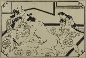 Et ark fra et shunga-album af Hishikawa Moronobu