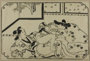 Et ark fra et shunga-album af Hishikawa Moronobu
