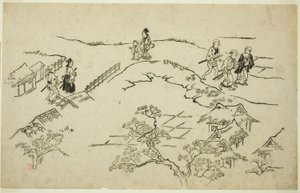 Emon Hill, fra serien "The Appearance of Yoshiwara (Yoshiwara no tei)" af Hishikawa Moronobu