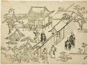 Honbo, fra serien "Scenes of Flower-viewing at Ueno (Ueno hanami no tei)" af Hishikawa Moronobu