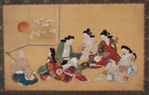Musikalsk selskab af Hishikawa Moronobu