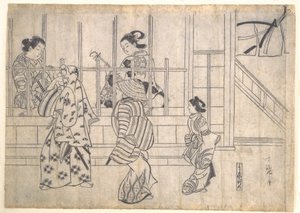 Gadescene i Yoshiwara af Hishikawa Moronobu