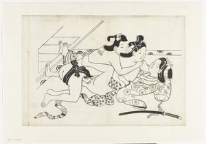 Erotisk show af Hishikawa Moroshige (attributed to)