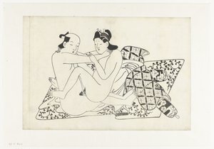 Erotisk show af Hishikawa Moroshige (attributed to)