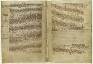 Versberetning om Magna Carta i Chronicle of Melrose Abbey, 1270
