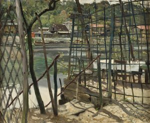 Landskab fra Meudon, Frankrig, 1884 af Hjalmer Eilif Emanuel Peterssen