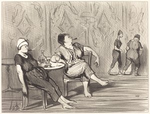 I baren af Honoré Daumier
