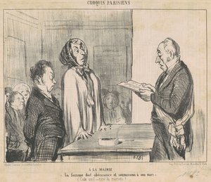 Hos borgmesteren... af Honoré Daumier