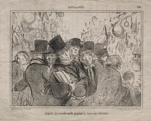 Aktualiteter (nr. 260): Udsigt over boulevarder under et marked for nips af Honoré Daumier