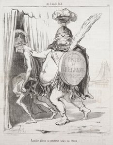 Aktualiteter: Achilles trækker sig tilbage i sit telt, 1850. af Honoré Daumier