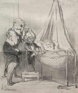 Aktualiteter: Hun er bestemt meget syg!... af Honoré Daumier