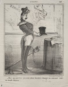 Aktualiteter nr. 249: De siger, at jeg snart vil blive reduceret til at bytte min krone..., 1855. af Honoré Daumier