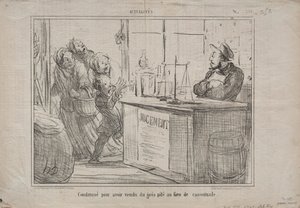 Aktualitet nr. 252: Dømt for at have solgt en bunke sand i stedet for fugtigt brun farin, 1855. af Honoré Daumier