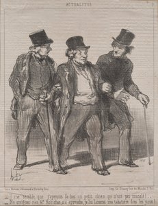 Aktualitet nr. 7: Det forekommer mig, at jeg lægger mærke til en lille hund der, som ikke har mundkurv!..., 1852. af Honoré Daumier
