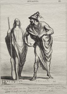 Aktualiteter, plade 181: Hvad tager du mig for! Tag min arm af Honoré Daumier