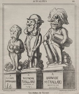 Aktualitetsplade 98: Fremtidens statuer, 1868. af Honoré Daumier