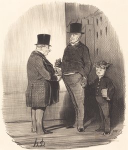 Ah! du er god til latinske vers, unge mand... af Honoré Daumier