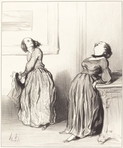 Ah, du opdager, at min sidste roman ikke er helt... af Honoré Daumier