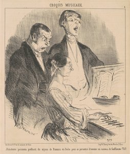 Parisiske amatører nyder Rossinis ophold af Honoré Daumier