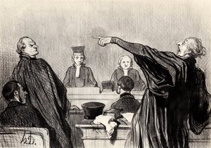 En advokat, der åbenbart er fuldt overbevist …, 1845. af Honoré Daumier