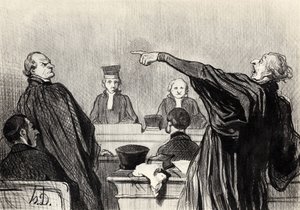 En advokat, der åbenbart er fuldt overbevist... Fra serien Les gens de justice, 1845