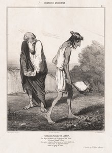 Oldtidshistorie: Pl. 27, Telemachus hærget af kærlighed af Honoré Daumier