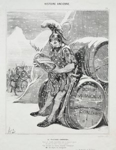 Ancient History, plade 28: The Passage of Hannibal, 6. oktober 1842. af Honoré Daumier