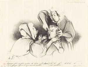 Tryk hårdt, det får bumpen til at gå ind... af Honoré Daumier