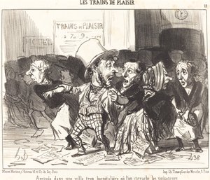 Ankomst til en by, der er for gæstfri... af Honoré Daumier