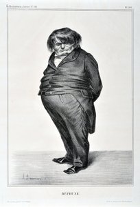 Kunstværk af Honore Daumier (1808-1879). Charivari stammer fra 1833: Serie Celebrites de la Caricature "" M. Plum"" KUNSTMUSEUM - PALAIS LONGCHAMP, MARSEILLE af Honoré Daumier