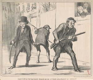 Aspekt af rue Lacépède ... af Honoré Daumier