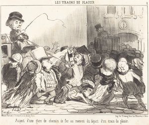 Udseende af en jernbanestation... af Honoré Daumier