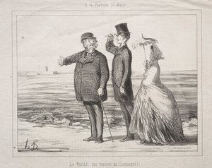 Hos Varenne-Saint-Maur: Se! Her er det, mit hus på landet!, 1862. af Honoré Daumier