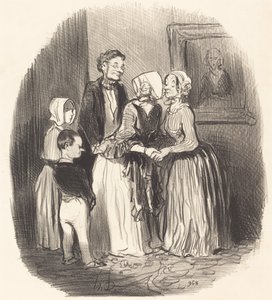 Ved nytår besøg... tante Rabourdin af Honoré Daumier